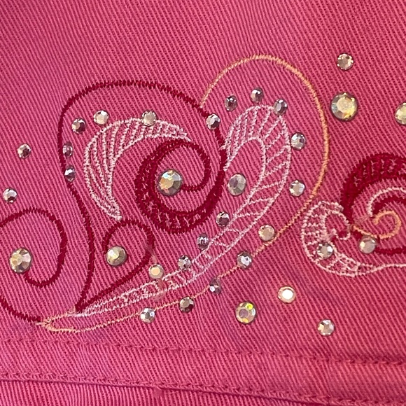 Pink Button Front LS Embellished Jacket XL - Picture 5 of 6